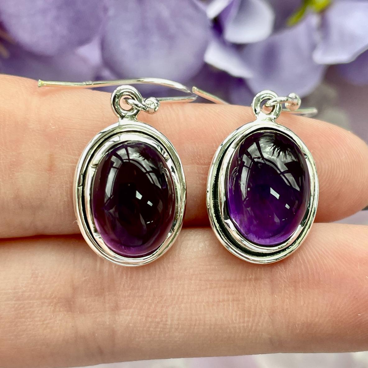 Sterling Silver Earrings - Amethyst - 12 Sterling Silver Earrings - Amethyst - 12